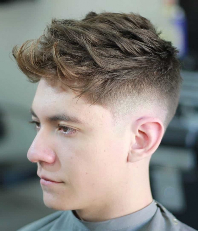 Tousled Hair with Drop Fade