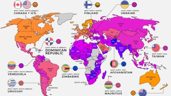 Bản đồ những quốc gia hạnh phúc nhất Infographic