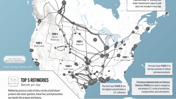 Đường ống dầu khí và nhà máy lọc dầu Hoa Kỳ và Canada