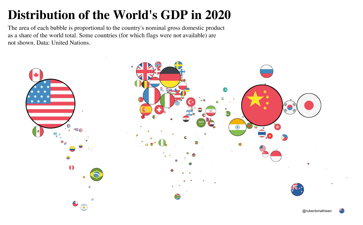 Bản đồ GDP thế giới năm 2020